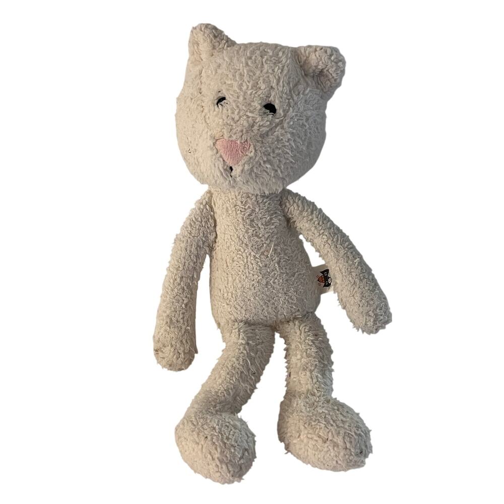 Jellycat Kitty Cat  Stuffed Animal Plush - White - Short Tail - Rare Retired